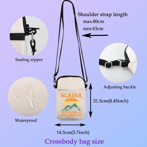 Trendy Canvas Crossbody Makeup Bag - Versatile Cosmetic Organizer for Travel - Picture 2 of 6